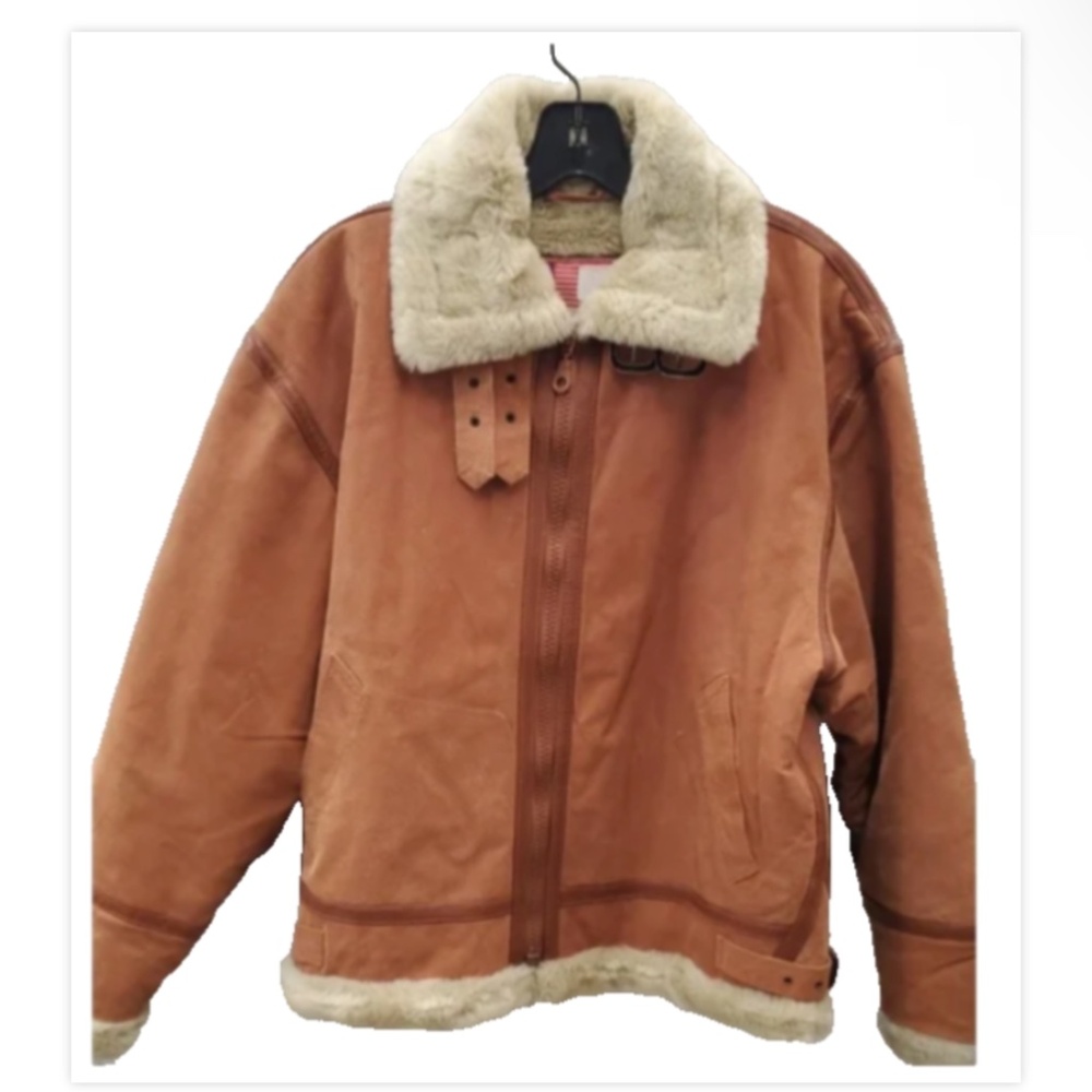 Leather Suede Bomber Jacket Fur Pan United Protocol M USA